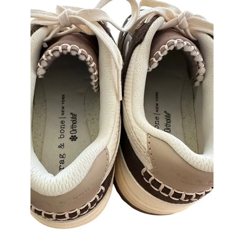 New Rag & Bone Retro Brown Tennis Leather Sneaker Size 6.5